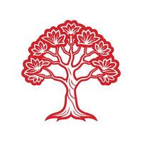 Charming Outline of Chinese Flame Tree vector