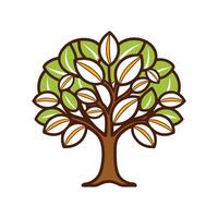 Stylish Coffee Tree Bold Outline vector