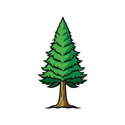 Distinct Cypress Tree Outline Art