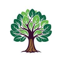 Elegant Fig Tree Bold Outline vector