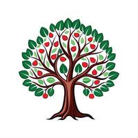 Fig Tree Bold Outline Design 2 vector