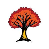 Flame Tree Bold Outline Design 2 vector