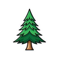 Distinct Fir Tree Outline Art vector