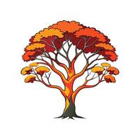 Distinct Ghost Gum Tree Outline Art vector