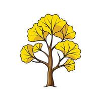 Ginkgo Tree Bold Outline Design 2 vector