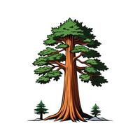 Giant Sequoia Tree Bold Outline Design 3 vector