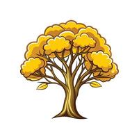 Golden Wattle Tree Bold Outline Design 1 vector