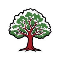 Hickory Tree Bold Outline Design 4 vector