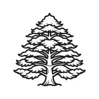 Creative Himalayan Cedar Tree Outline Artwork vector