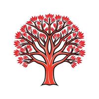Distinct Indian Coral Tree Outline Art vector