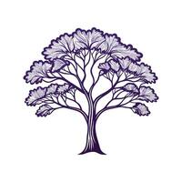Jacaranda Tree Bold Outline Design 3 vector
