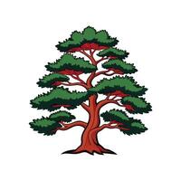 Japanese Cedar Tree Bold Outline Design 3 vector