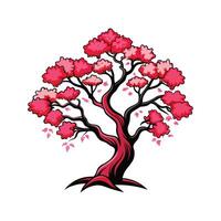 Japanese Cherry Tree Bold Outline Design 3 vector