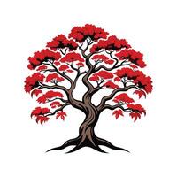 Japanese Maple Tree Bold Outline Design 2 vector