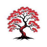 Japanese Maple Tree Bold Outline Design 3 vector