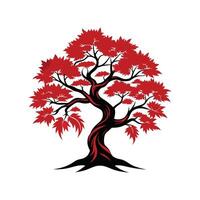 Distinct Japanese Maple Tree Outline Art vector