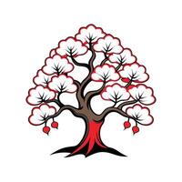 Japanese Snowbell Tree Bold Outline Design 1 vector