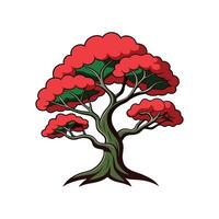 Japanese Stewartia Tree Bold Outline Design 1 vector