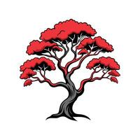 Japanese Stewartia Tree Bold Outline Design 3 vector