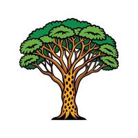 Leopard Tree Bold Outline Design 1 vector