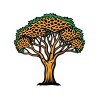 Stylish Leopard Tree Outline Graphic vector