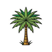 Distinct King Palm Tree Outline Art vector