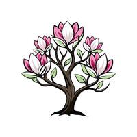 Magnolia Tree Bold Outline Design 2 vector