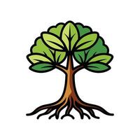Stylish Mangrove Tree Outline Graphic vector