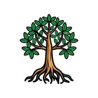 Mangrove Tree Bold Outline Design 1 vector
