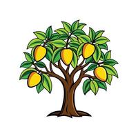Distinct Mango Tree Outline Art vector