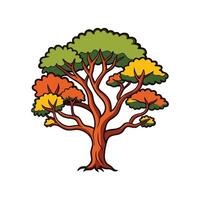 Mesquite Tree Bold Outline Design 3 vector