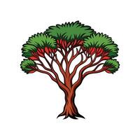 Distinct Mesquite Tree Outline Art vector