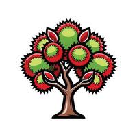 Distinct Mexican Buckeye Tree Outline Art vector