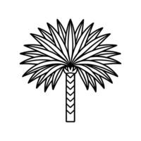 Mexican Fan Palm Tree Bold Outline Design 3 vector