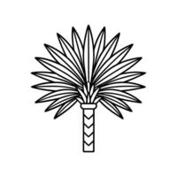 Mexican Fan Palm Tree Bold Outline Design 2 vector