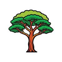 Monkeypod Tree Bold Outline Design 3 vector