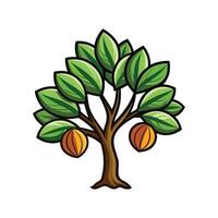 Nutmeg Tree Bold Outline Design 3 vector