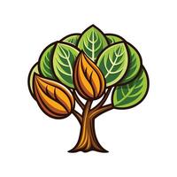Nutmeg Tree Bold Outline Design 1 vector