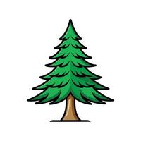 Pine Tree Bold Outline Design 3 vector