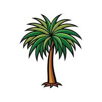 Ponytail Palm Tree Bold Outline Design 3 vector