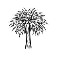 Ponytail Palm Tree Bold Outline Design 1 vector