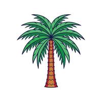 Queen Palm Tree Bold Outline Design 3 vector