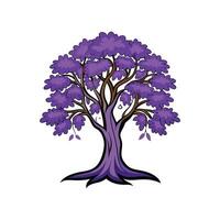 Purple Robe Locust Tree Bold Outline Design vector