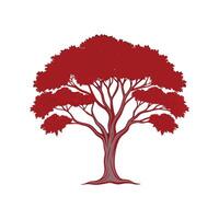 Distinct Queens Crape Myrtle Tree Outline Art vector