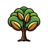 Distinct Amazonian Brazil Nut Tree Outline Art vector