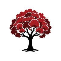 Distinct Black Cherry Tree Outline Art vector