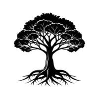 Realistic Black Mangrove Tree Bold Outline Design 3 vector