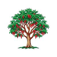 Realistic Chinese Pepper Tree Bold Outline Design 2 vector