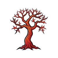 Distinct Devils Walking Stick Tree Outline Art vector