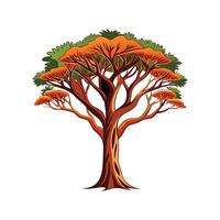 Realistic Desert Ironwood Tree Bold Outline Design 3 vector